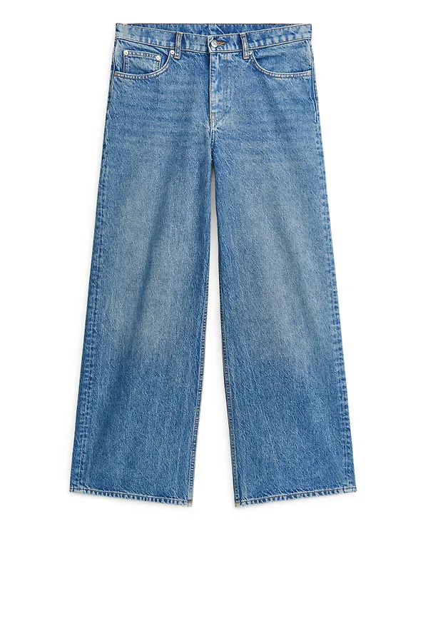 WIDE FULL LENGTH Non-Stretch Jeans - Blue