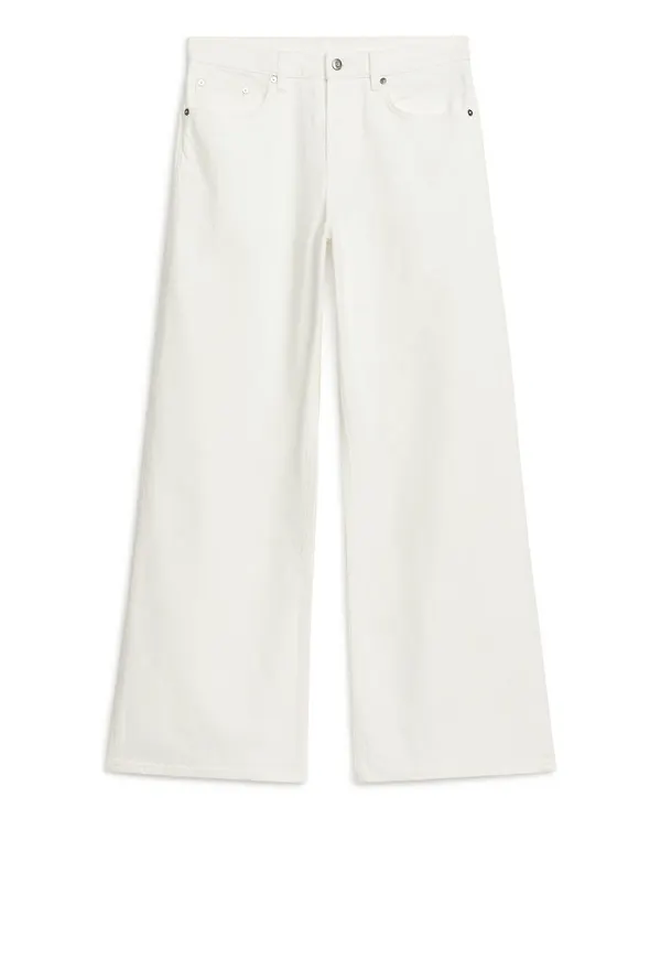 WIDE FULL LENGTH Non-Stretch Jeans - White