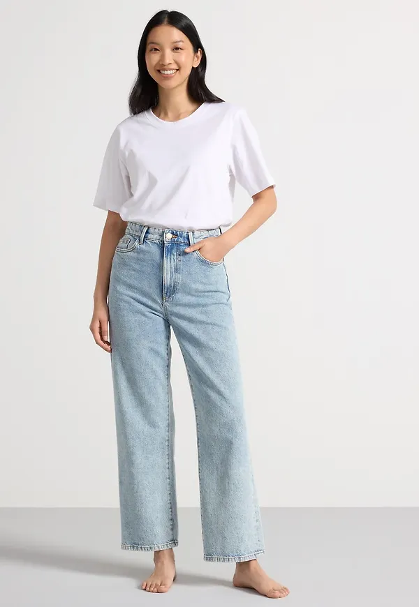 WIDE Hanna cropped jeans med lätt stretch