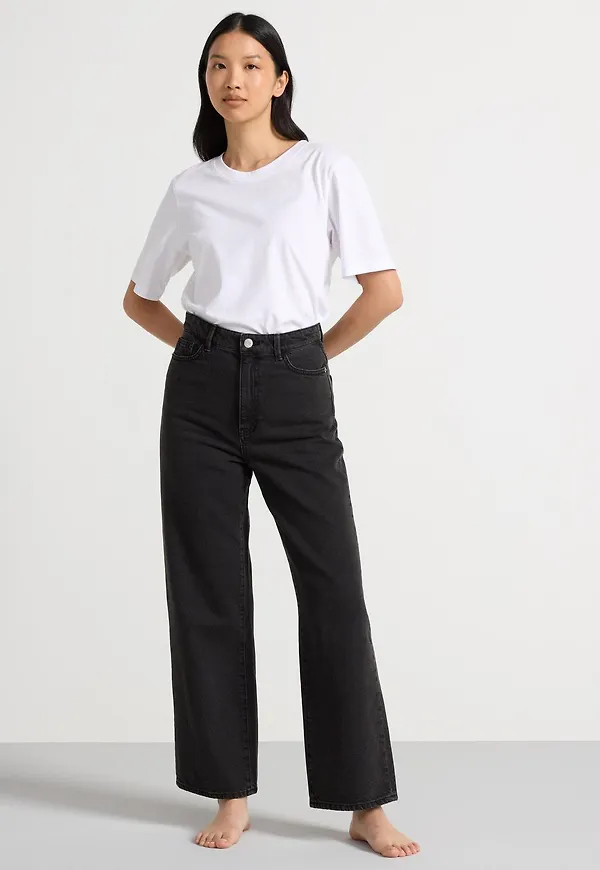 WIDE Hanna cropped jeans med lätt stretch