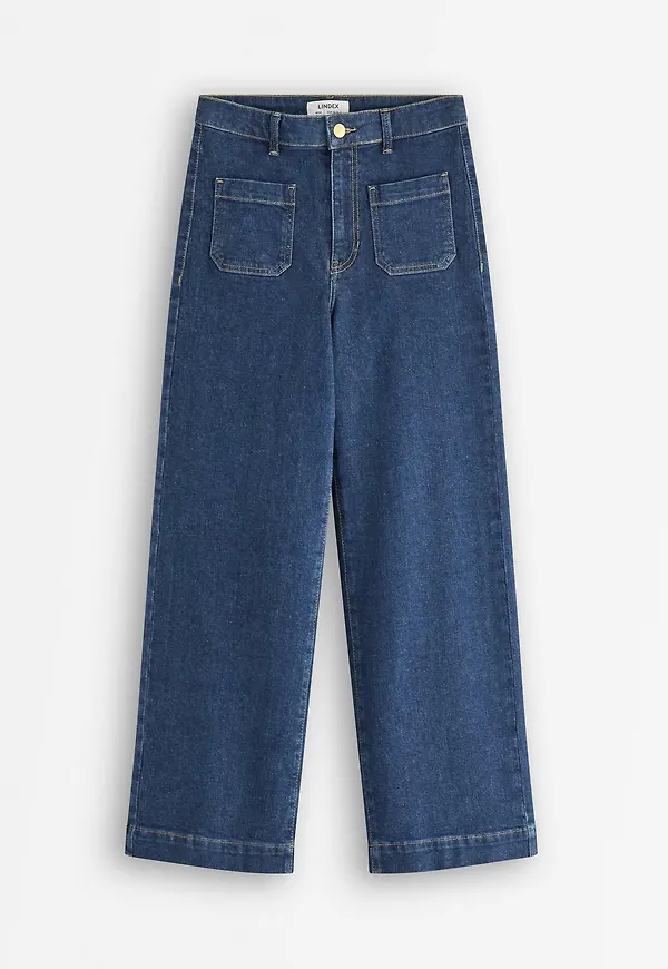 WIDE jeans med kort ben