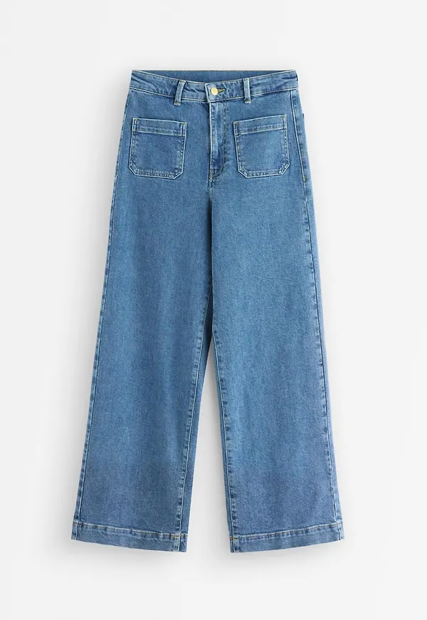 WIDE jeans med kort ben