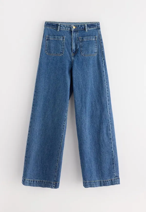 WIDE jeans med kort ben