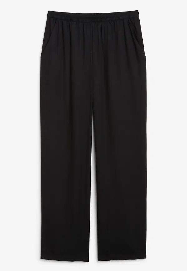 Wide leg flowy trousers - Black