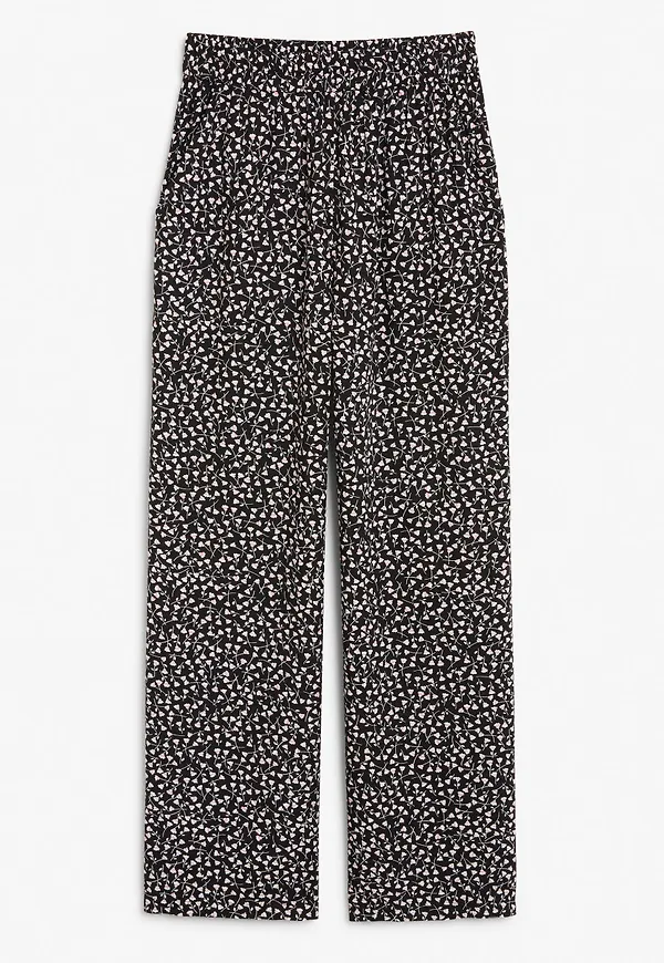 Wide leg flowy trousers - Black