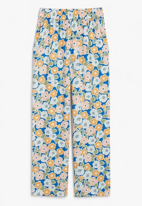 Wide leg flowy trousers - Blue