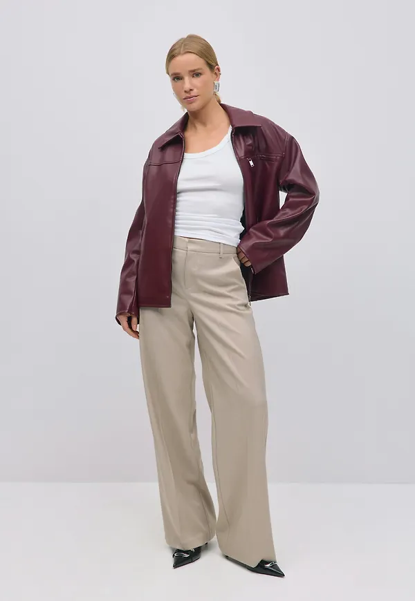 Wide leg suit trousers