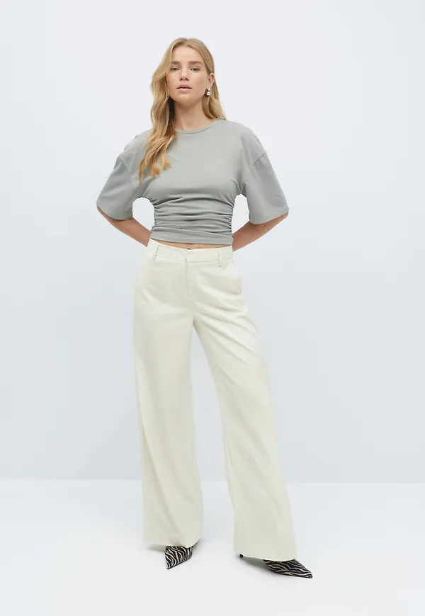 Wide leg suit trousers