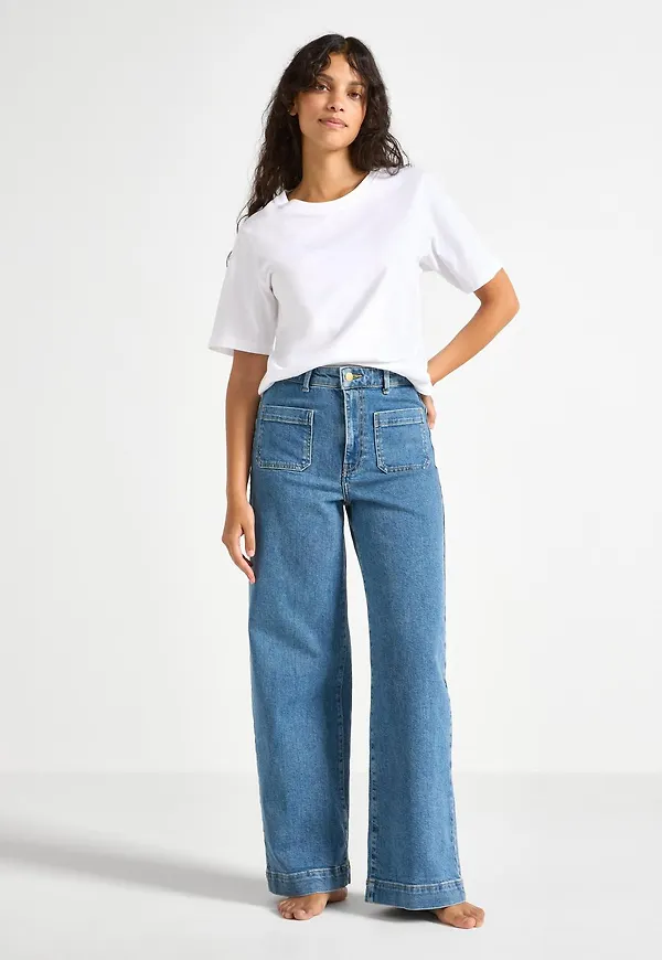 WIDE Paula jeans med kort ben