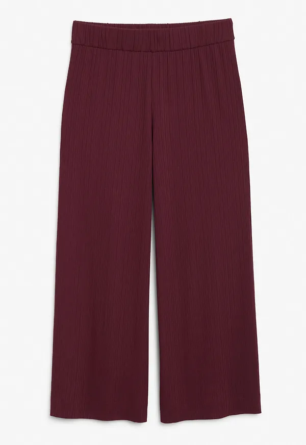 Wide ribbed trousers - Red