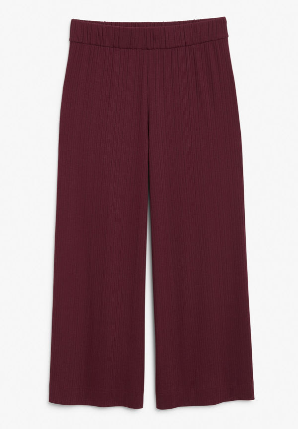Wide ribbed trousers - Red