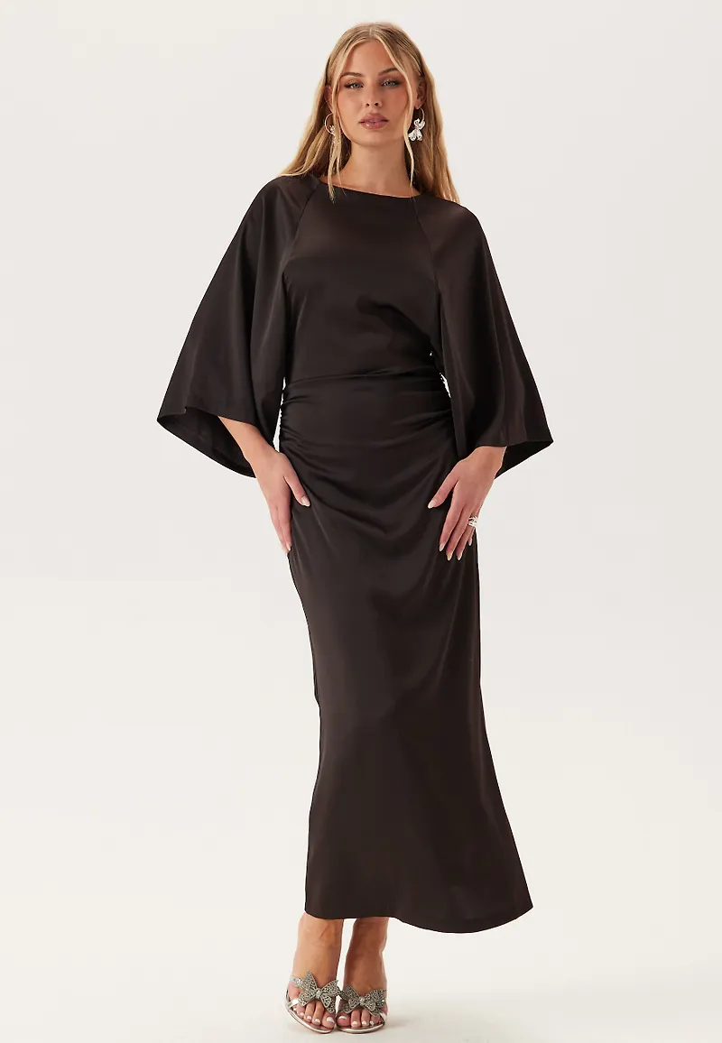 Wide Sleeve Satin Ankle Dress