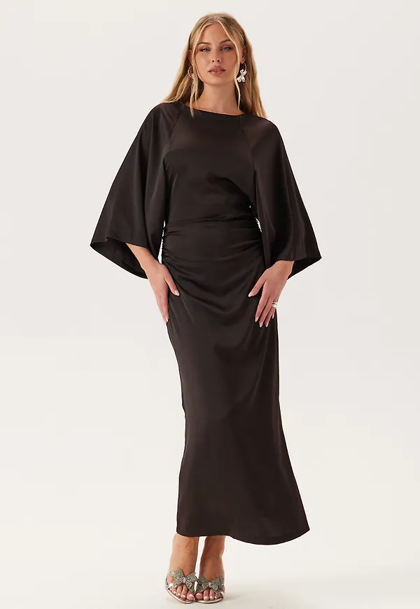 Wide Sleeve Satin Ankle Dress