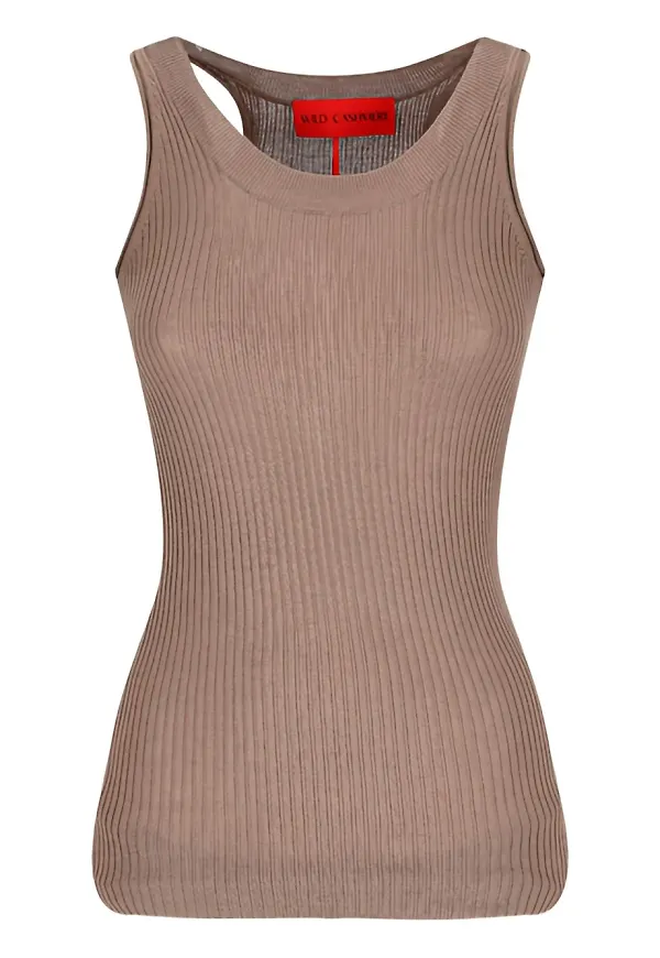 Wild Cashmere ribbat linne - Brun