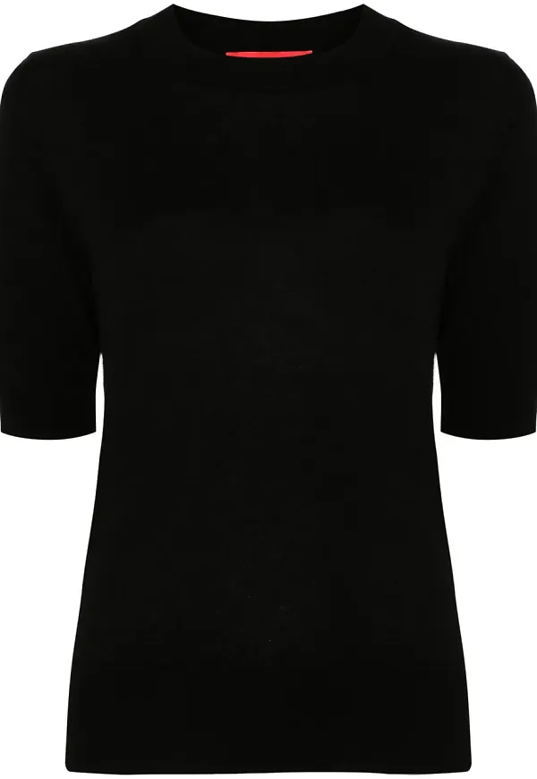 Wild Cashmere ribbat linne - Svart