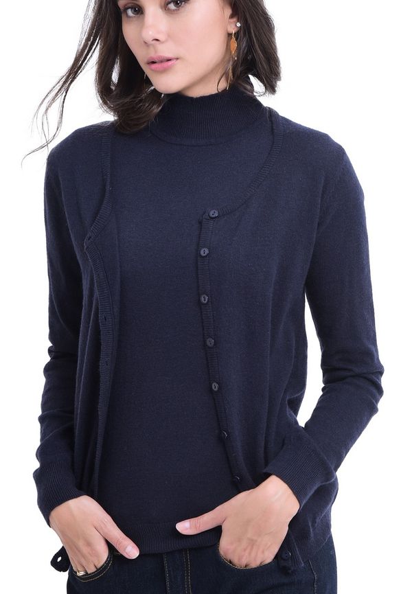 William De Faye Round Collar Buttoned Cardigan, Kofta i storlek M och färg Blå