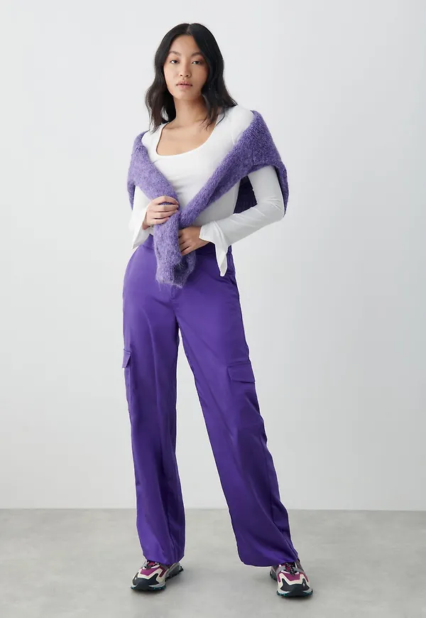 Wilma satin cargo trousers