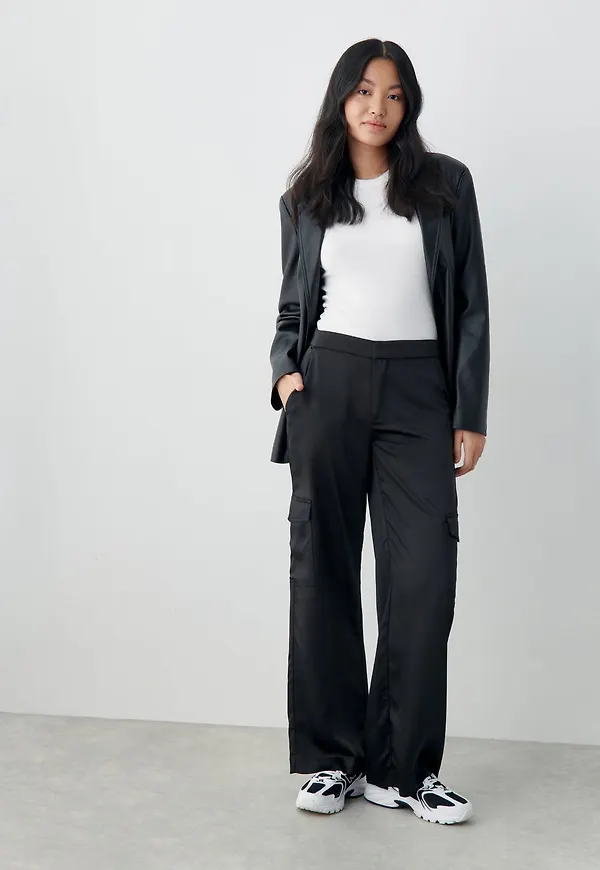 Wilma satin cargo trousers