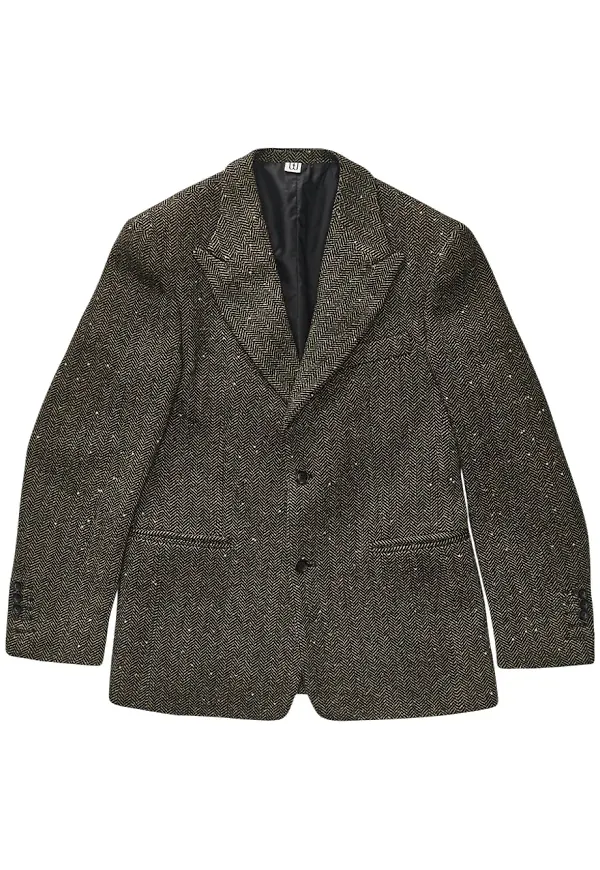 Winnie NY fiskbensmönstrad blazer med paljetter - Brun