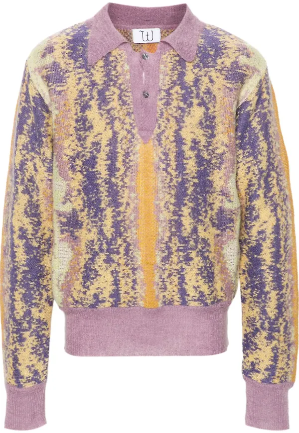 Winnie NY intarsiastickad sweatshirt - Lila