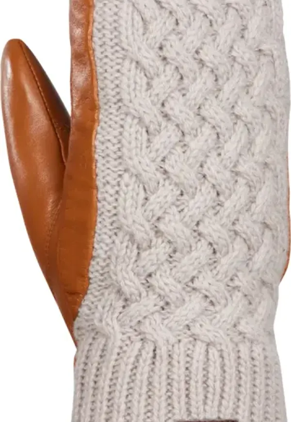Women's Ariana Leather and Knit Mittens