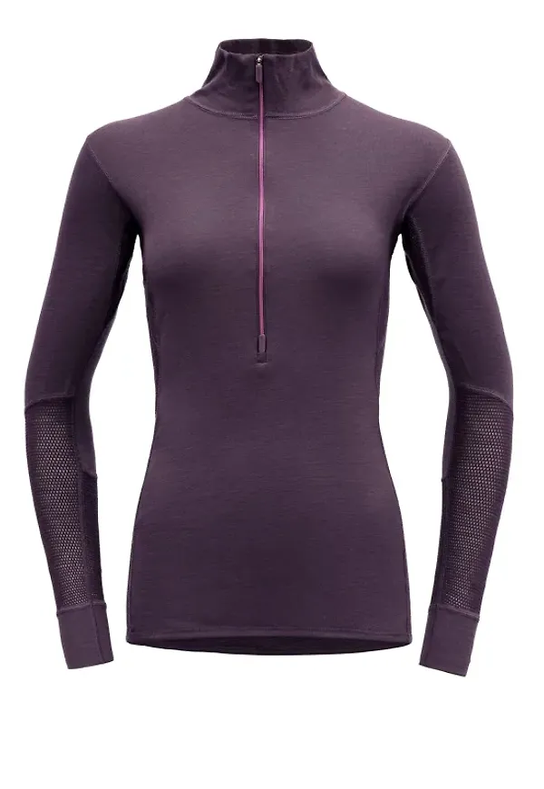 Women's Wool Mesh Half Zip Neck