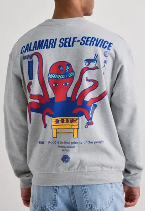 Woodbird Cane Octo Crew Sweatshirts Grå