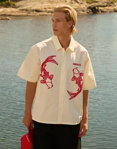 Woodbird Wang Carp Shirt Kortärmade skjortor Vit
