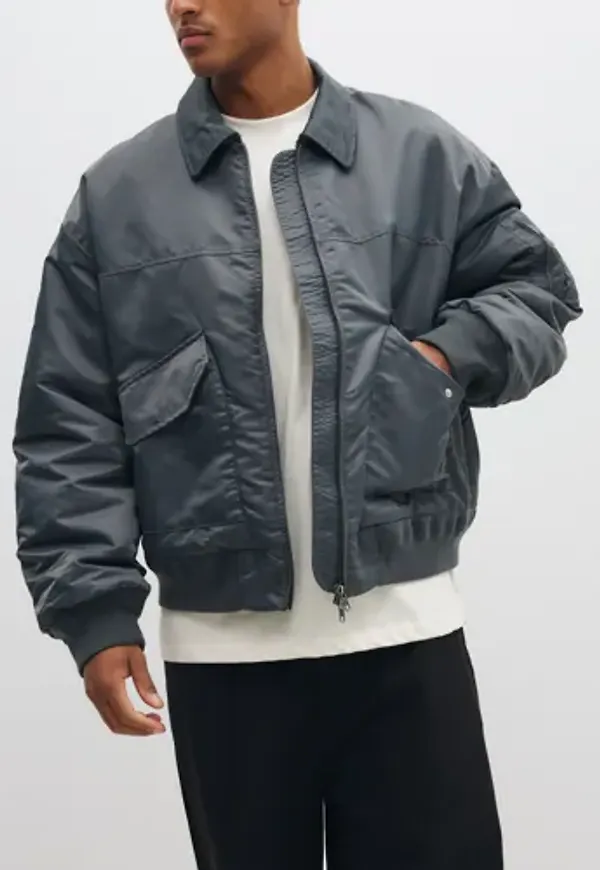 Woodbird Wbosamu Bomber Jacket Bomberjackor Grå