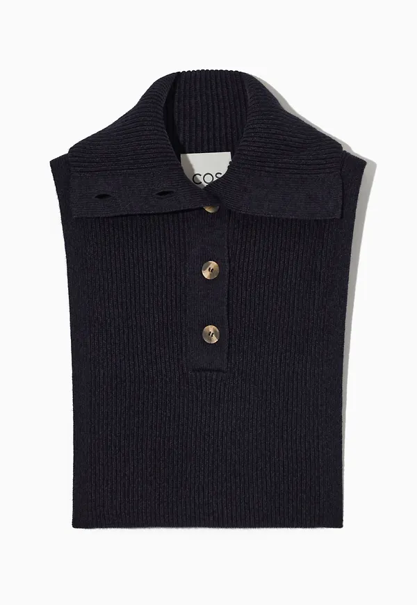 WOOL-BLEND BUTTON-DOWN BIB