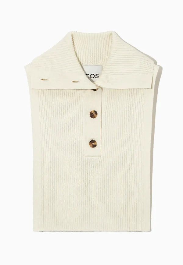 WOOL-BLEND BUTTON-DOWN BIB