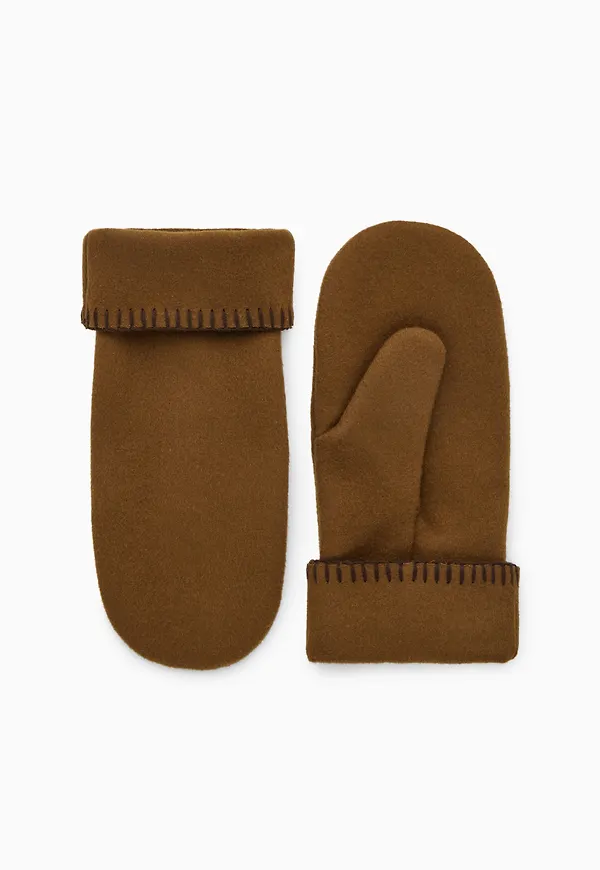 WOOL-BLEND MITTENS