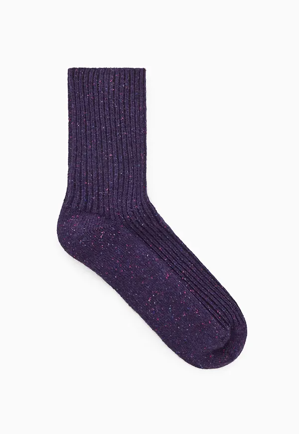 WOOL-BLEND TALL ANKLE SOCKS
