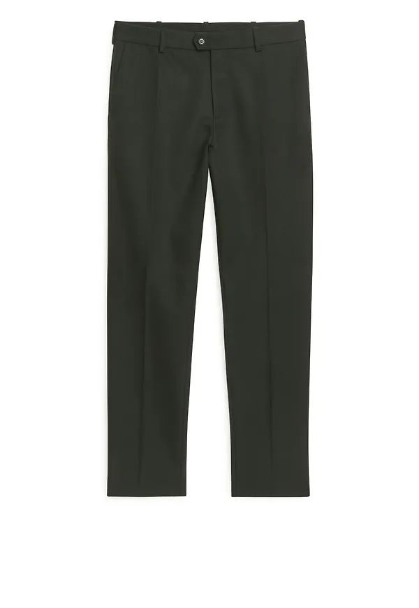 Wool-Blend Twill Trousers - Green