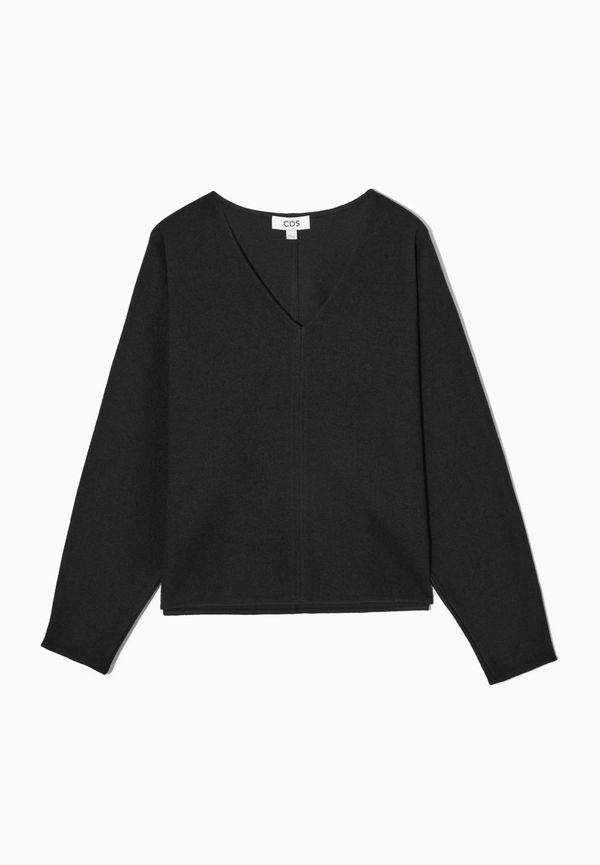 WOOL-BLEND V-NECK TOP