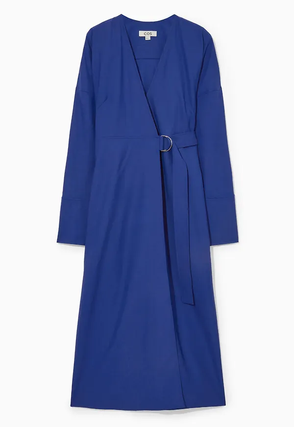WOOL-CREPE WRAP DRESS