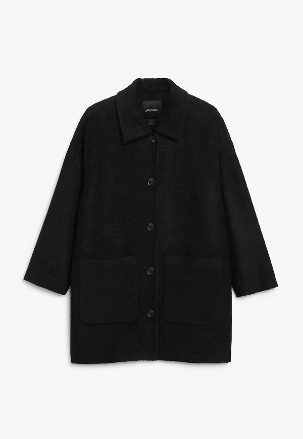 Wool blend coat - Black