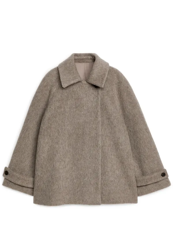 Wool Blend Coat - Beige