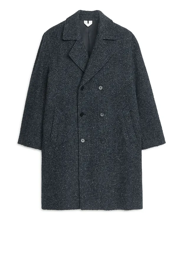 Wool Blend Coat - Blue
