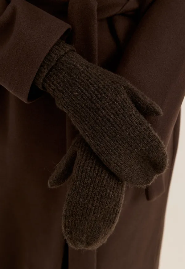 Wool Blend Knitted Mittens