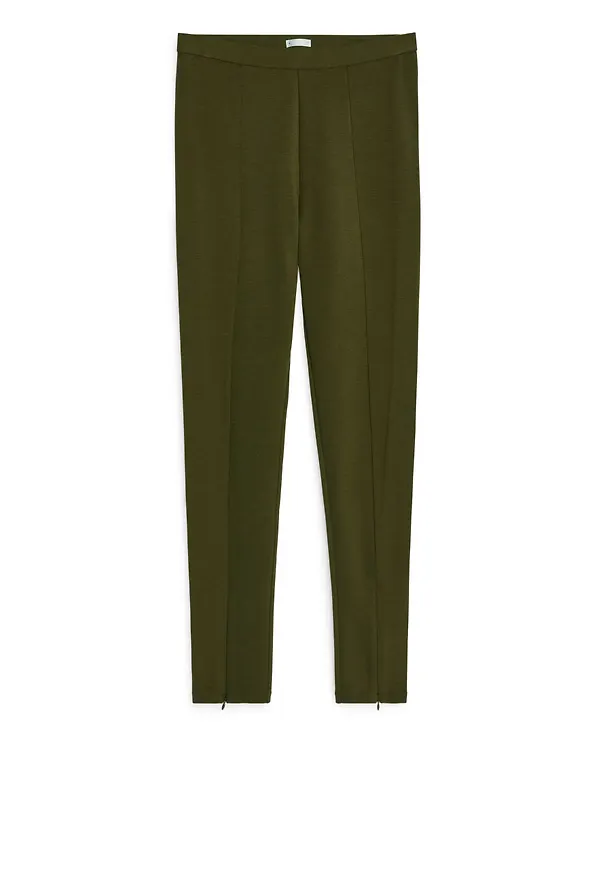 Wool Blend Leggings - Green