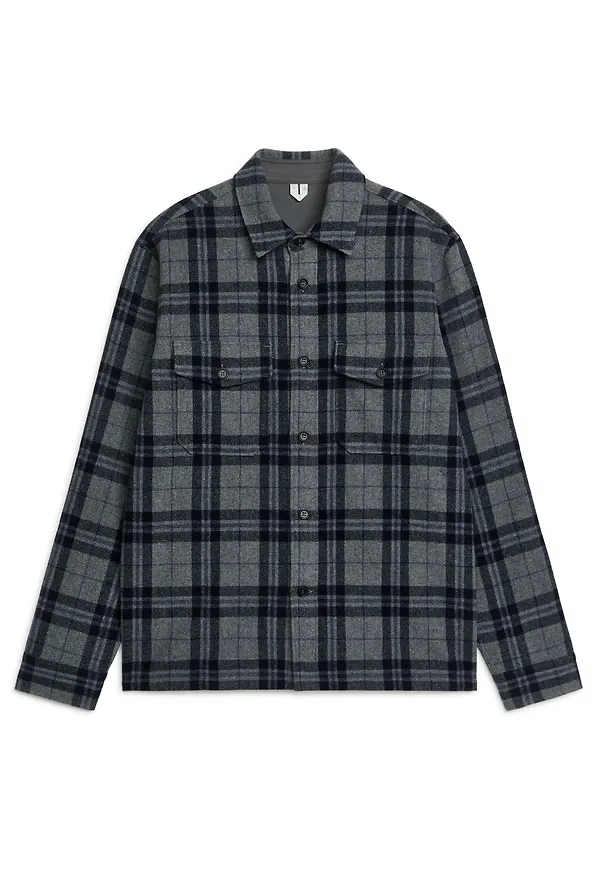 Wool Blend Overshirt - Grey