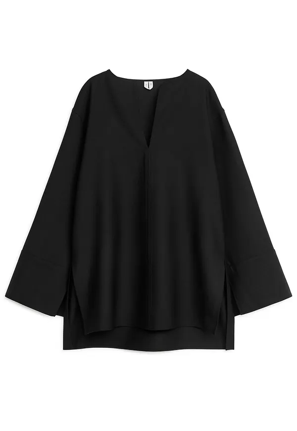 Wool Blend Shirt - Black