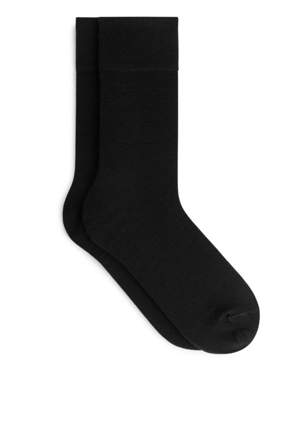Wool Blend Socks Set of 2 - Black