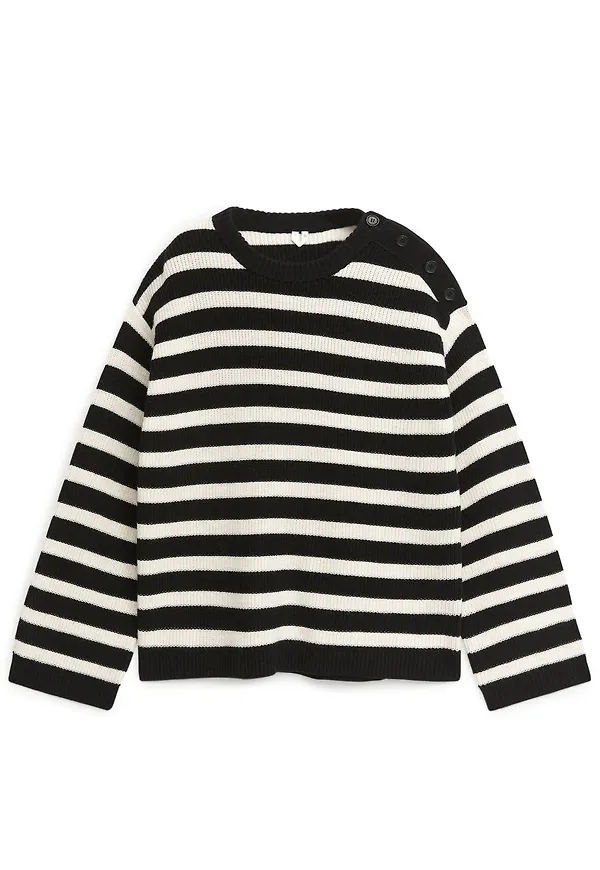 Wool Cotton Jumper - Black