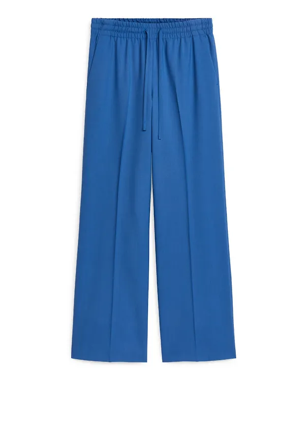 Wool Hopsack Trousers - Blue