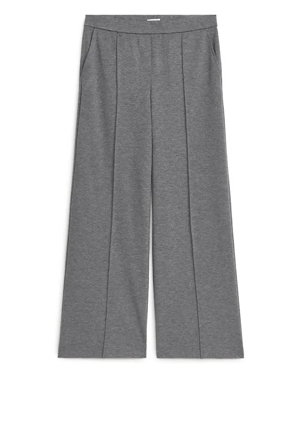 Wool Jersey Trousers - Grey