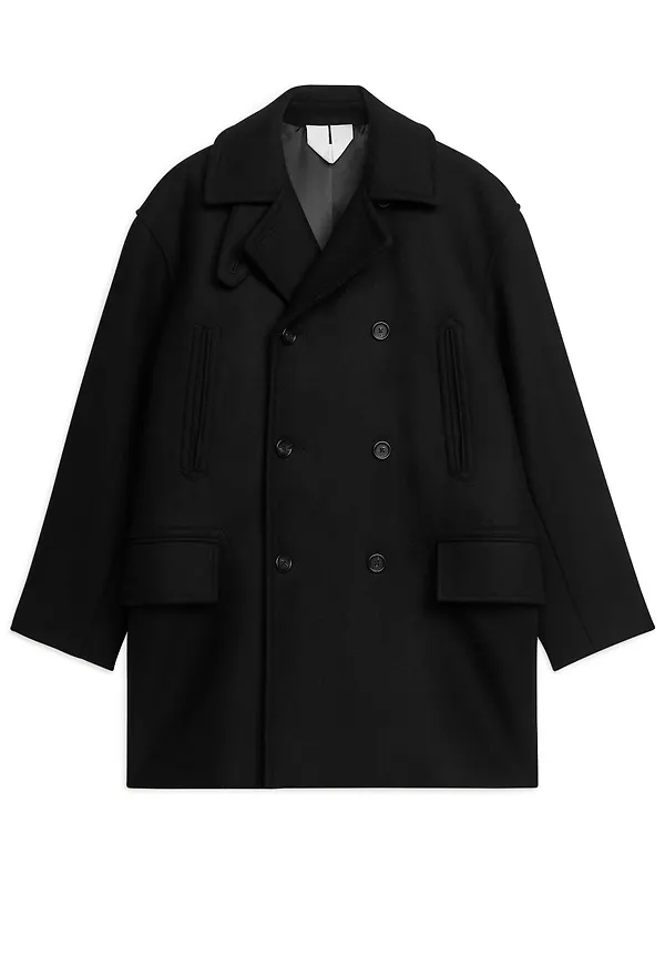 Wool Pea Coat - Black