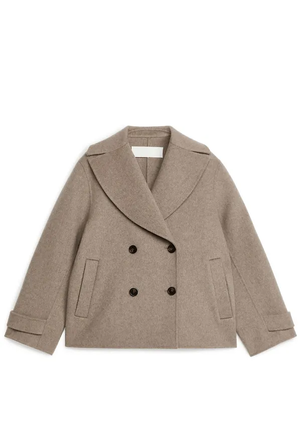 Wool Pea Coat - Brown