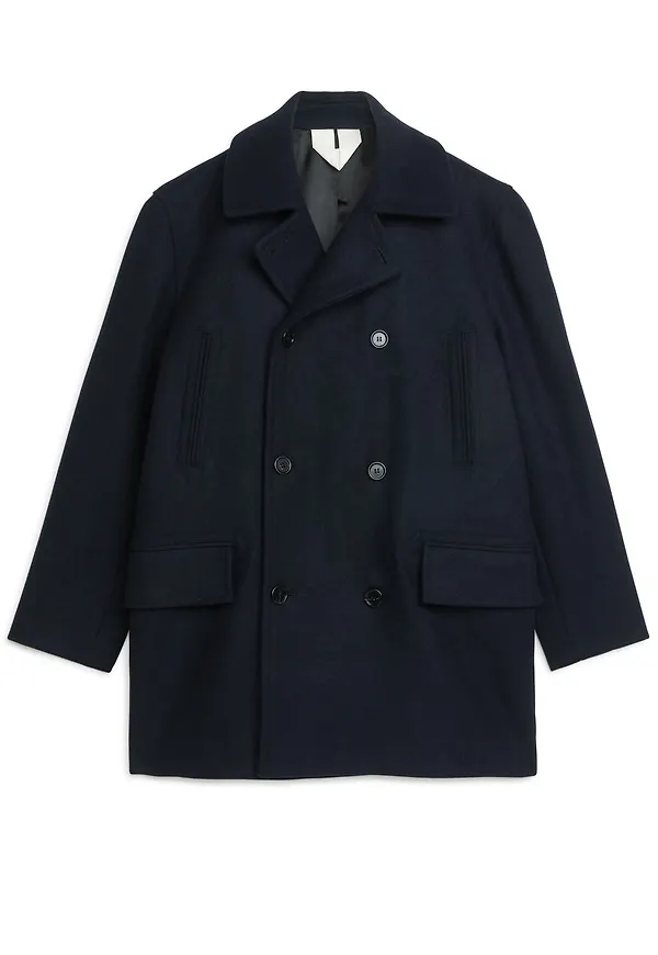 Wool Pea Coat - Blue